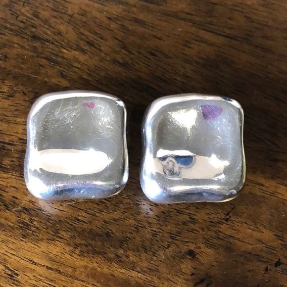 SIMON SEBBAG Sterling Silver Square Early Edition Earrings Made In Israel - Picture 8 of 17